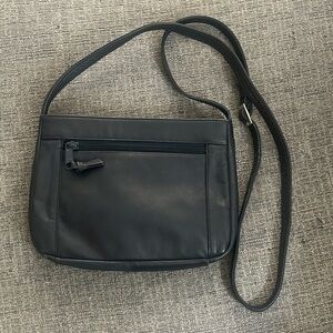 Derek Alexander Black Leather Crossbody Bag